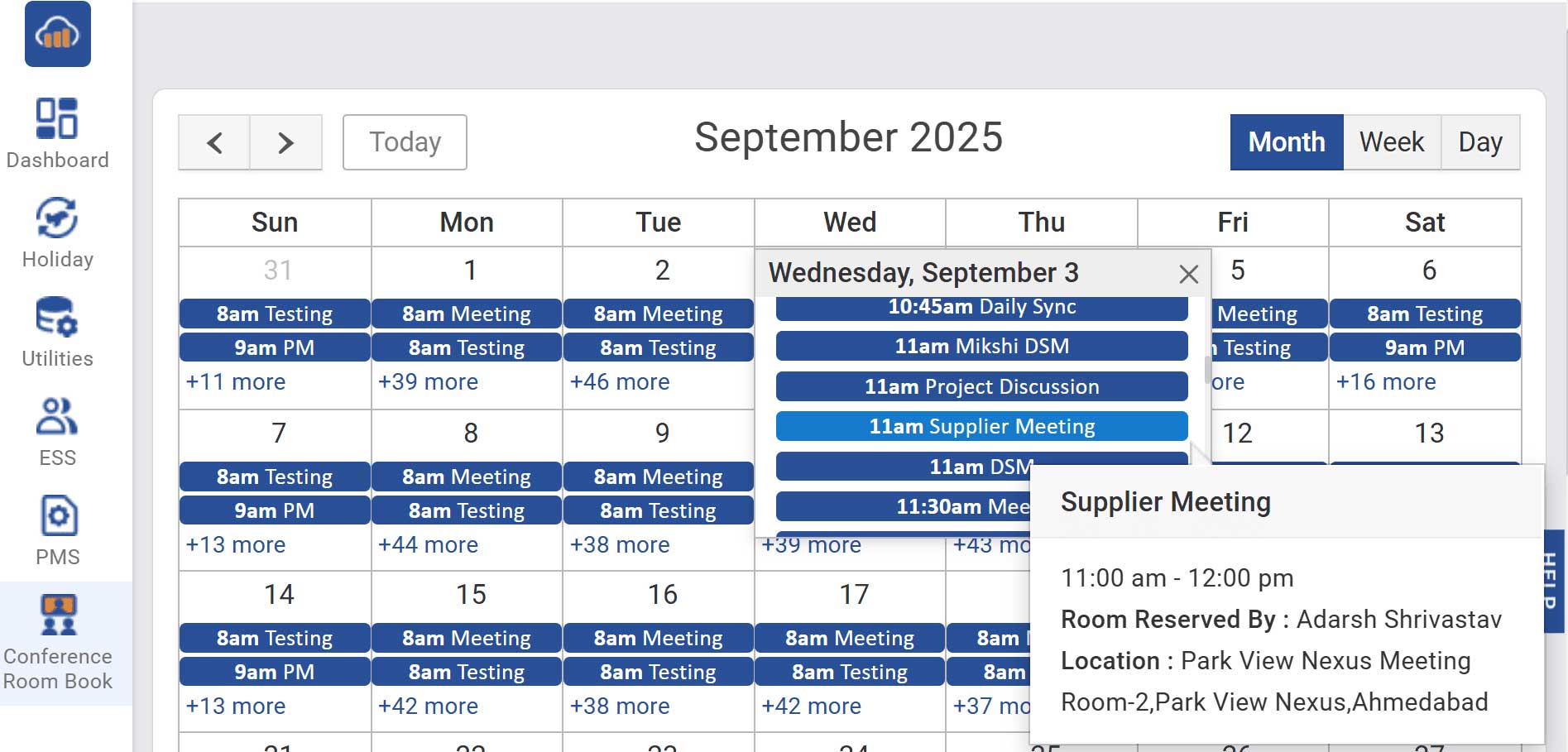 Conference Room Booking Calendar